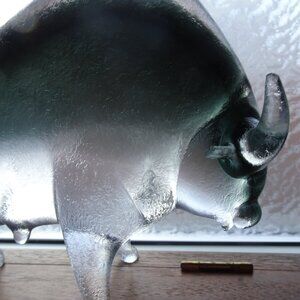 Vintage Hand Blown Glass Bull
